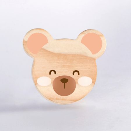 Handcrafted Pine Wood Teddy Bear Knob